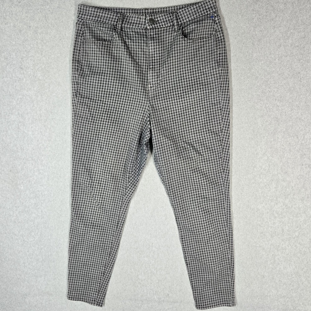 American Eagle Outfitters Women Jeans 16 Gray Houndstooth Jeggings Curvy